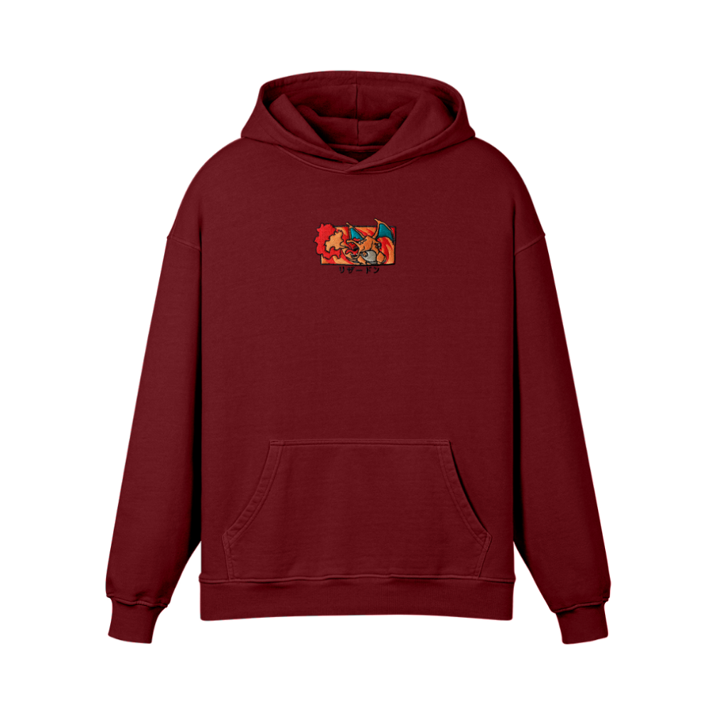 Fire Red Embroidered Hoodie – Gilgamesh