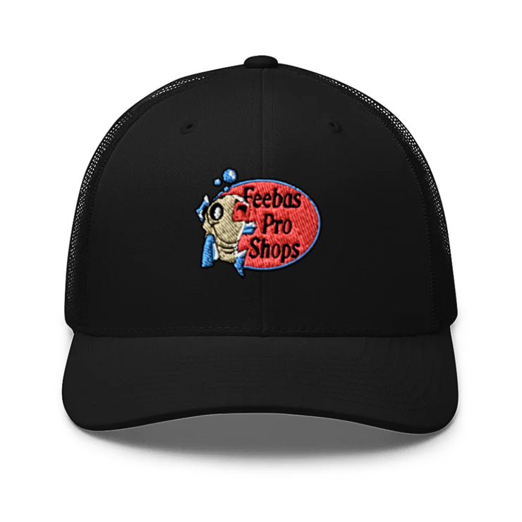 Ugly Fish Pro Embroidered Retro Trucker Hat Black