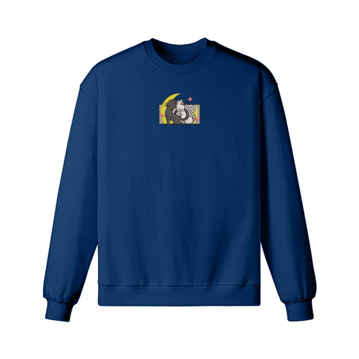 Gilgamesh sweatshirt Moon Cats Embroidered Sweatshirt
