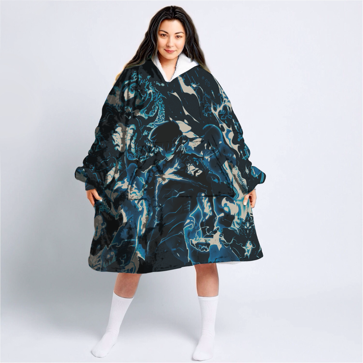 Gilgamesh Hoodie Blanket Solo Leveling Sherpa-Lined Hoodie Blanket