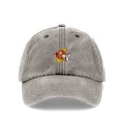Gilgamesh Washed Gray Fish Embroidered Cap