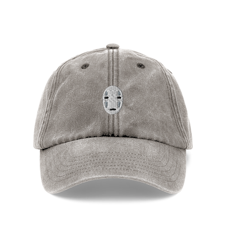 Gilgamesh Washed Gray No Face Embroidered Cap