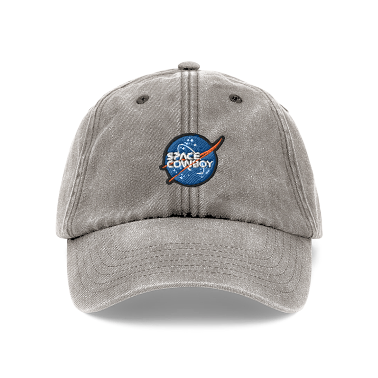 Gilgamesh Washed Gray Space Cowboy Embroidered Cap