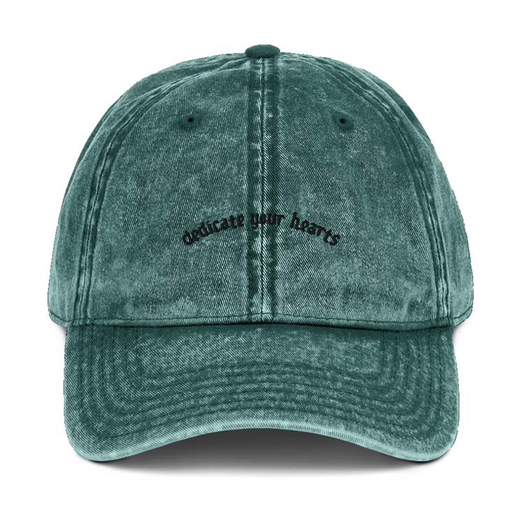 Gilgamesh Washed Green Dedicate Your Hearts Embroidered Cap