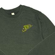 Gilgamesh sweatshirt XS / Army Green Tyrant Godzilla Patch Embroidered Sweatshirt
