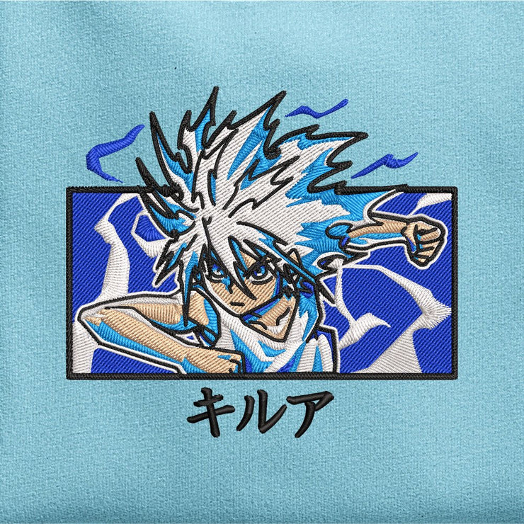 Gilgamesh hoodies XS / Blue Aqua Killua Embroidered Hoodie