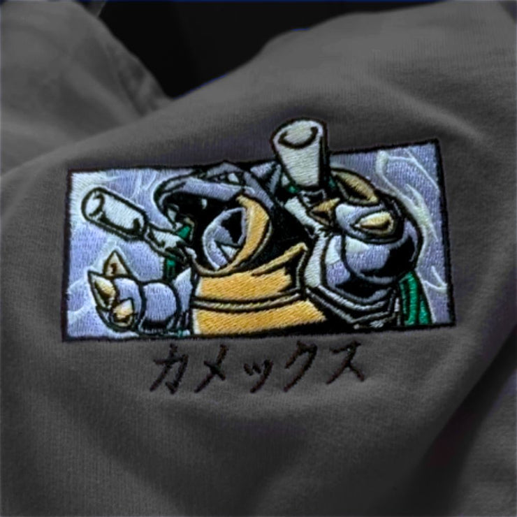 Gilgamesh hoodies XS / Charcoal Grey Shiny Rocket Turtle Embroidered Hoodie