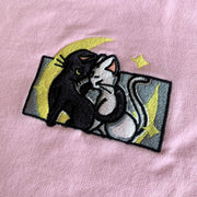 Gilgamesh hoodie XS / Light Pink Moon Cats Embroidered Hoodie