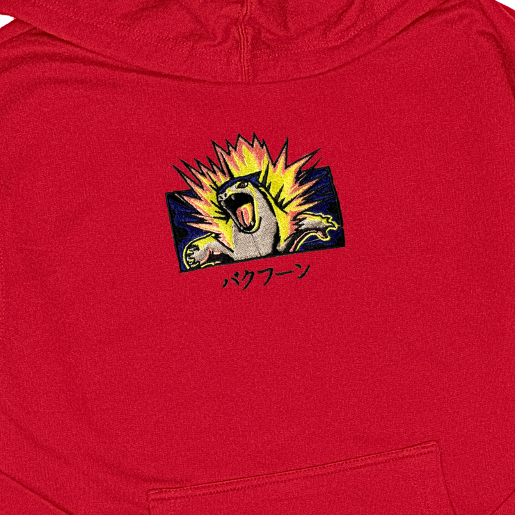 Gilgamesh hoodies XS / Red Typo Explosion Embroidered Hoodie