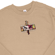 Gilgamesh sweatshirts XS / Sandstone Beige Heart Ablaze Embroidered Sweatshirt