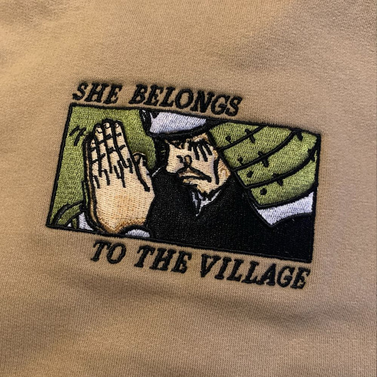 Gilgamesh hoodie XS / Sandstone Beige She Belongs to the Village Embroidered Hoodie